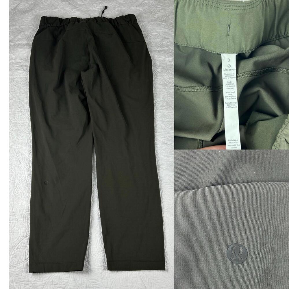Lululemon On The Fly Luxtreme Pants Women’s 8 Olive Green Drawstring